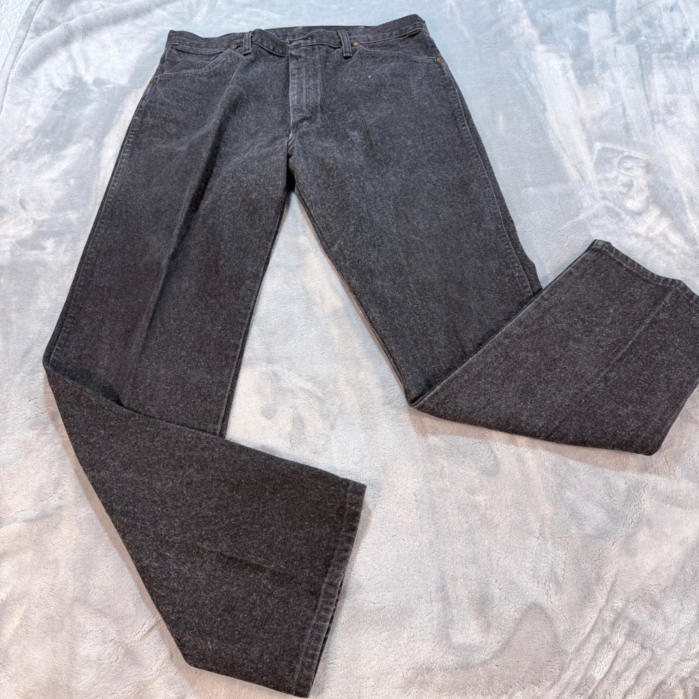 Wrangler Black/Charcoal Cowboy Cut Jeans Straight Leg Size 36‎ x 32 13MWZ USA